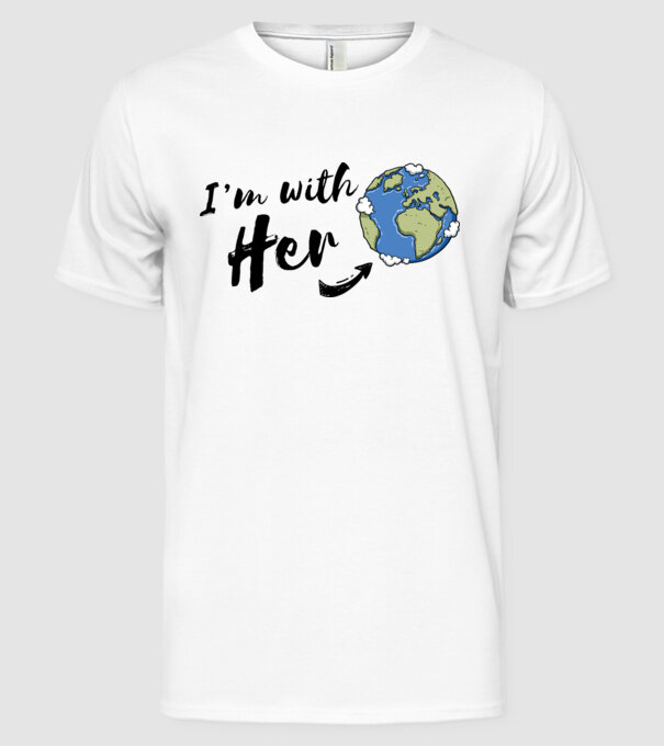 'i''m with her' model alb pe tricou