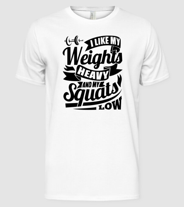 I like my weights model alb pe tricou