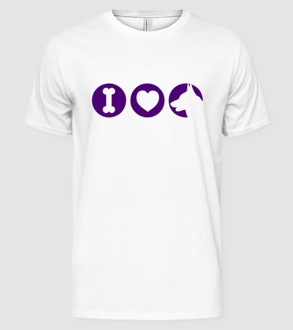 I Love model alb pe tricou