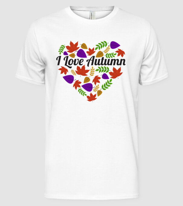 I love autumn model alb pe tricou