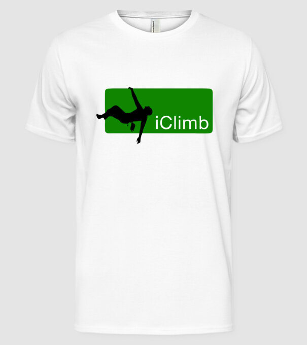 iClimb model alb pe tricou