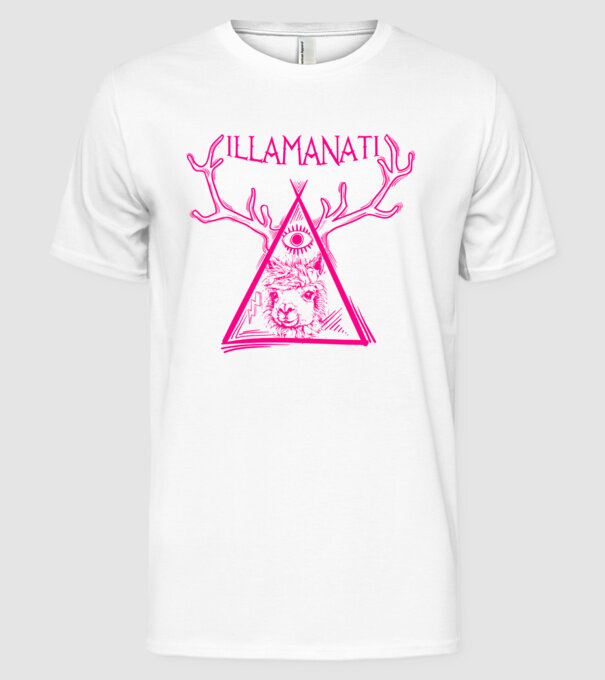 Illamanati model alb pe tricou