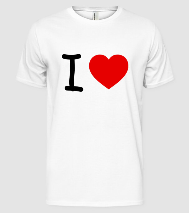 ilove model alb pe tricou