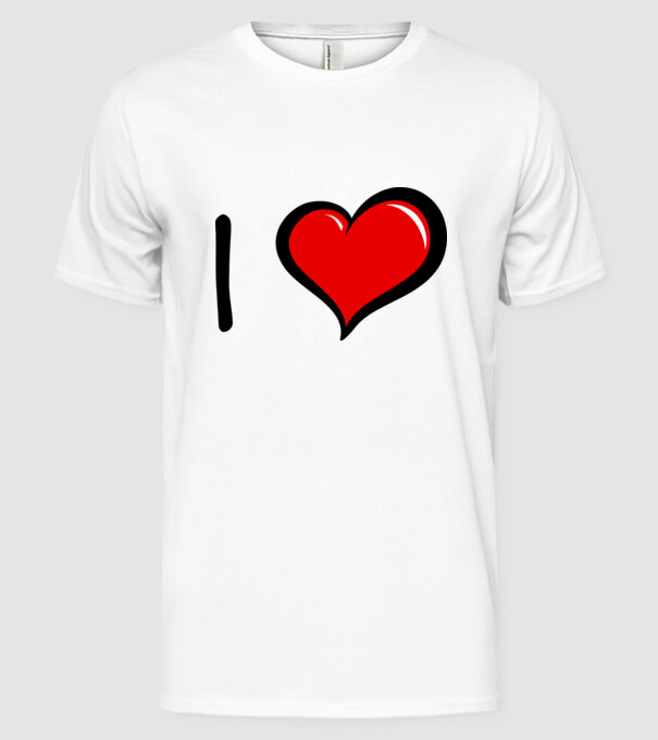 ilove model alb pe tricou