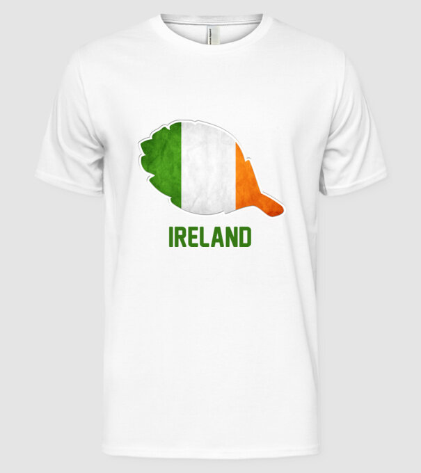 Steag irlandez model alb pe tricou