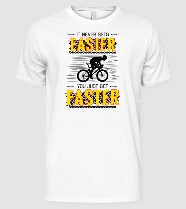 it never gets easier model alb pe tricou