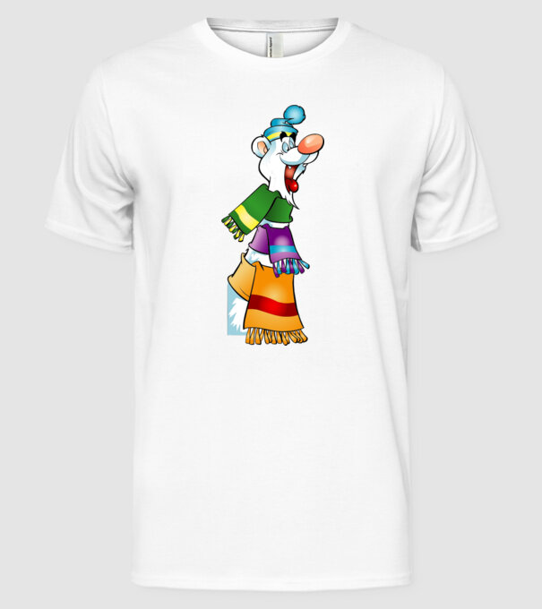 urs polar model alb pe tricou