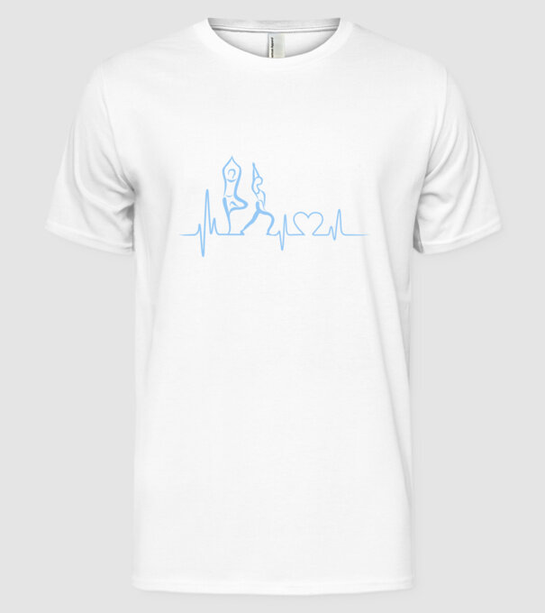 Inimă Yoga model alb pe tricou