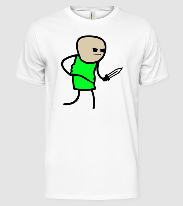 Cuțit model alb pe tricou