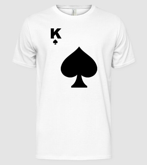 Rege model alb pe tricou