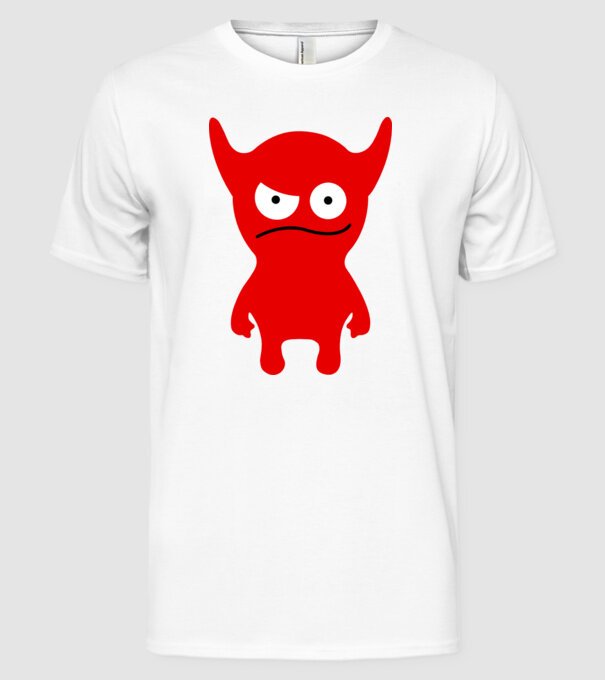 micul diavol model alb pe tricou