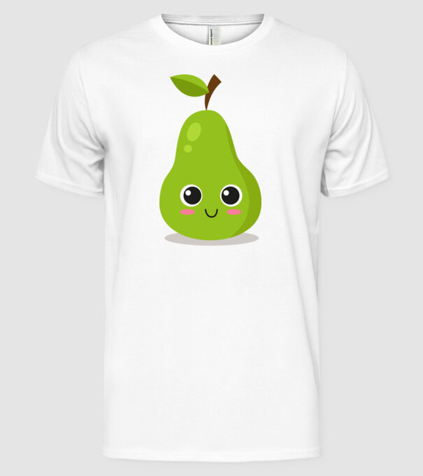 Pere model alb pe tricou