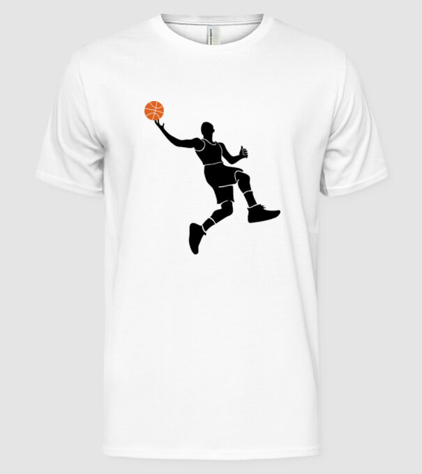 Baschet model alb pe tricou