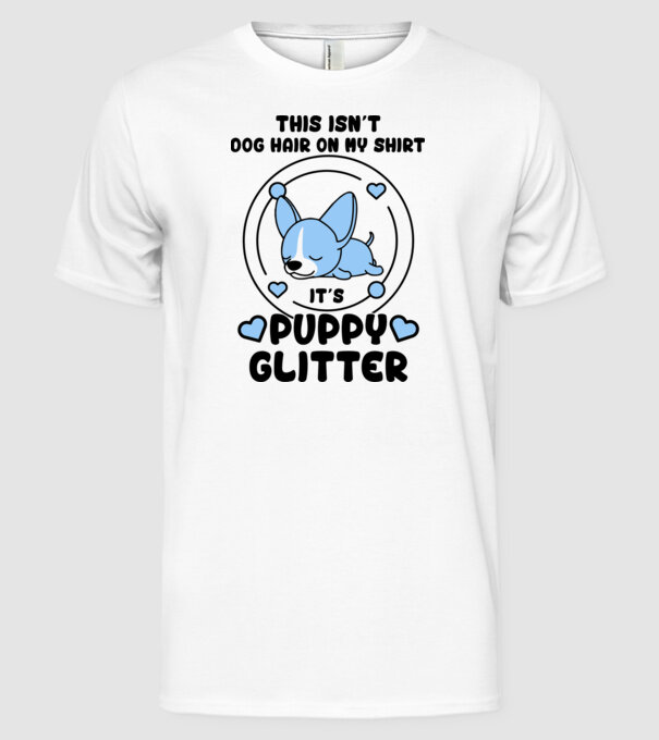 Paiete câine model alb pe tricou
