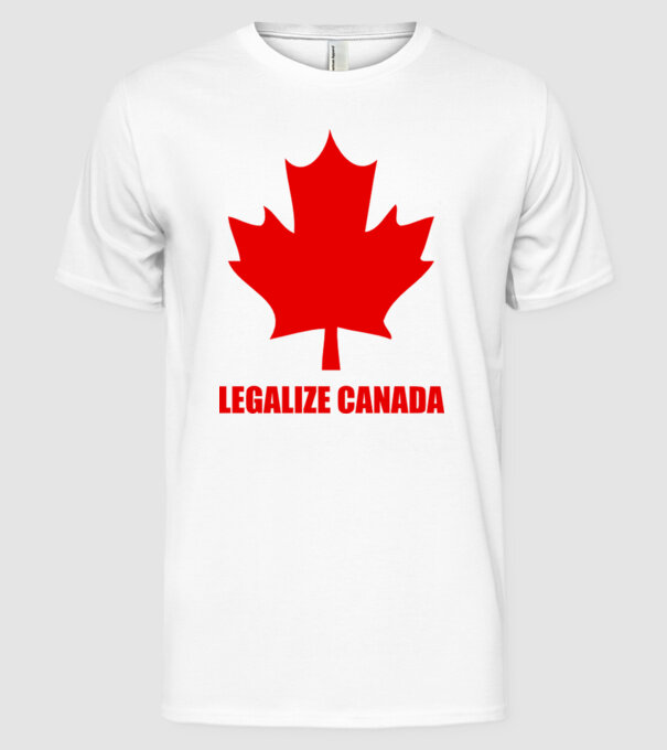 Legalize Canada model alb pe tricou