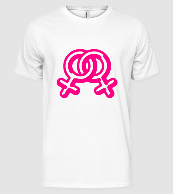 Lesbiene model alb pe tricou