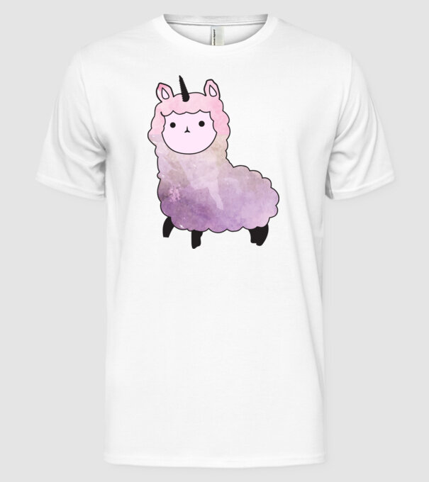 Llamacorn cutie model alb pe tricou