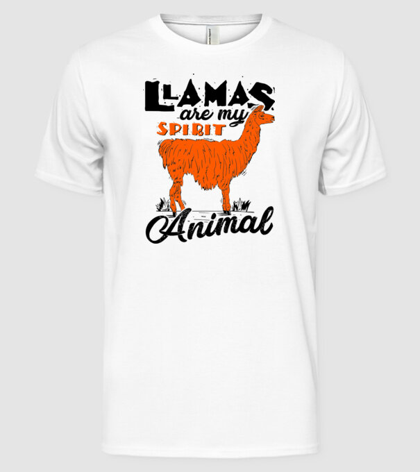 Llamas are my spirit animal model alb pe tricou