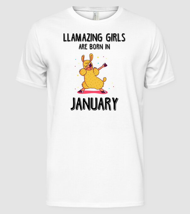 llamazing girls are born in january black model alb pe tricou