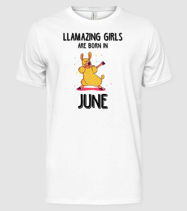 llamazing girls are born in june black model alb pe tricou