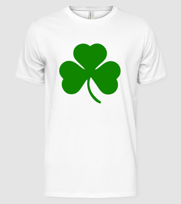 Trifoi model alb pe tricou