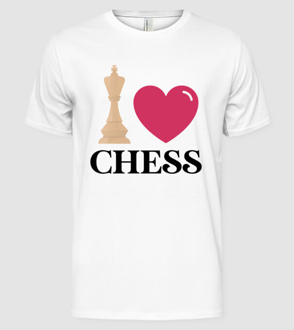 Love chess model alb pe tricou