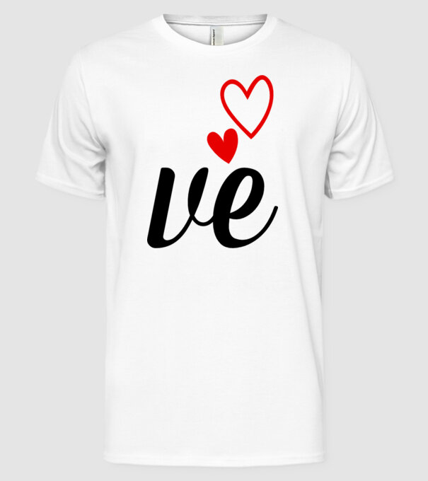 Cuplu LOVE model alb pe tricou