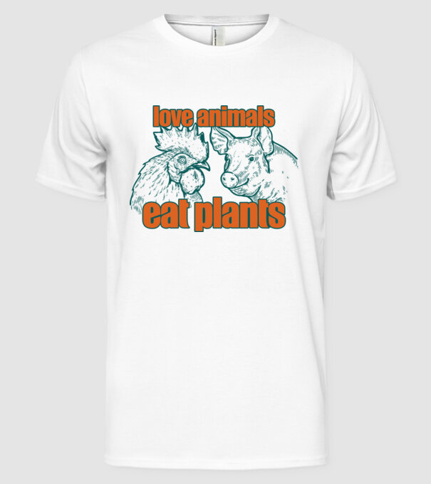 love animals model alb pe tricou