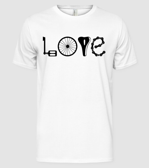 love bicicletă model alb pe tricou