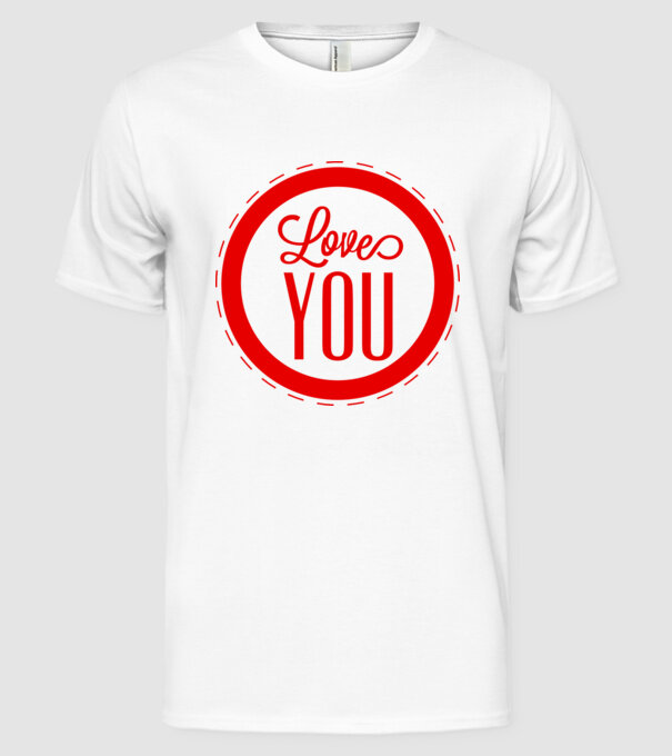 love you model alb pe tricou