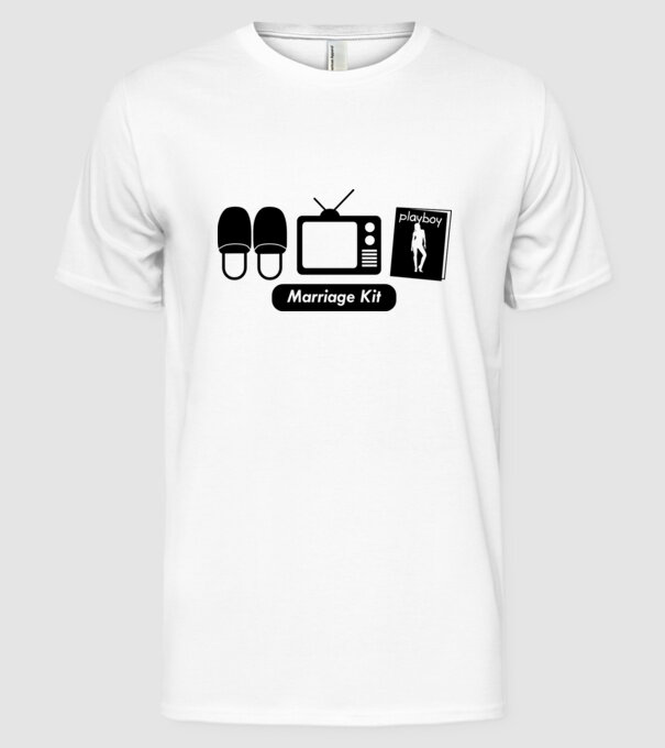 Marriage kit model alb pe tricou