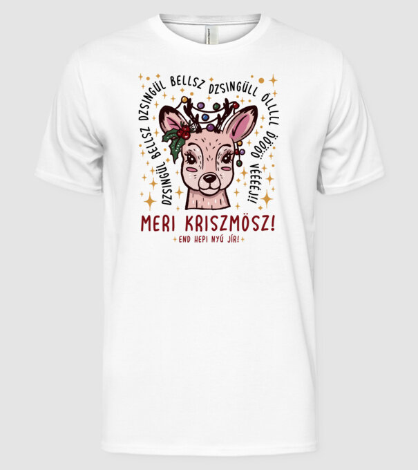 Cană dimensionată meri cristmăs djingăl bel model alb pe tricou