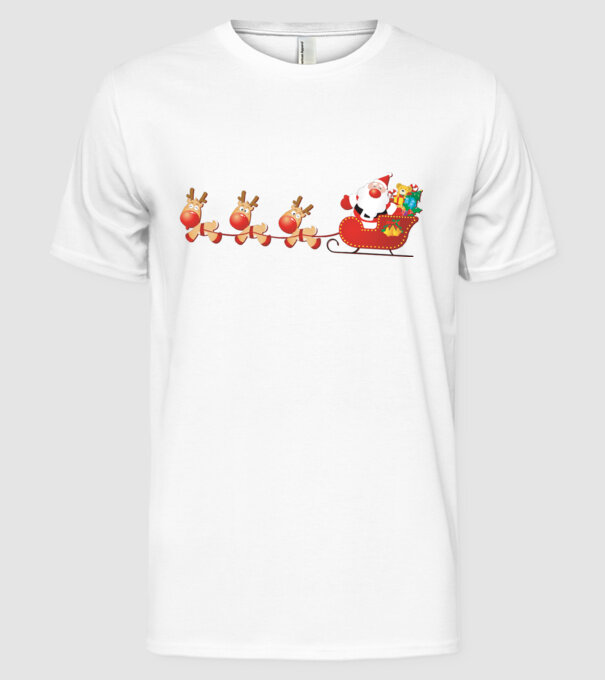 moș Nicolae model alb pe tricou