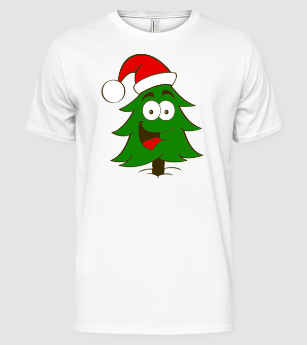 Brad Moș Crăciun 4 culori model alb pe tricou