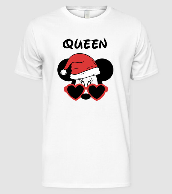 minnie santa queen model alb pe tricou