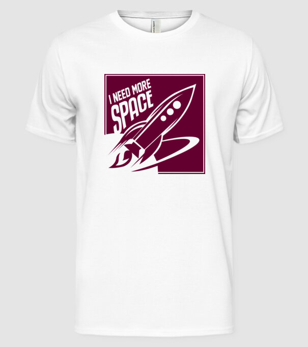 more space model alb pe tricou