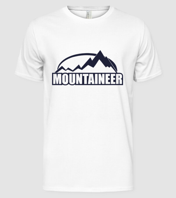 mountaineer model alb pe tricou