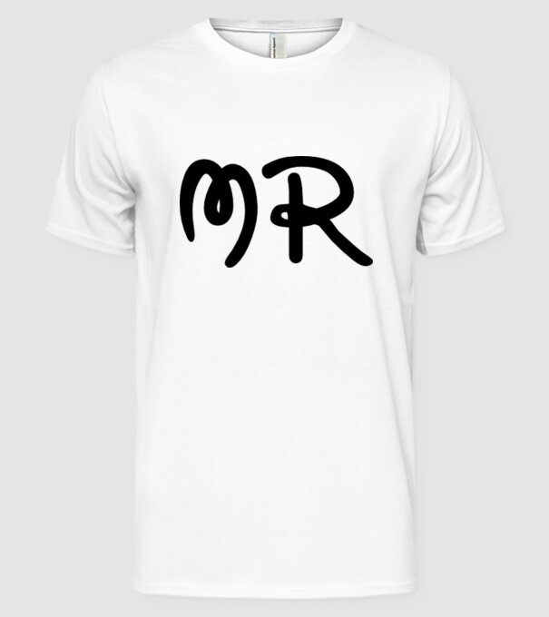 Mr model alb pe tricou