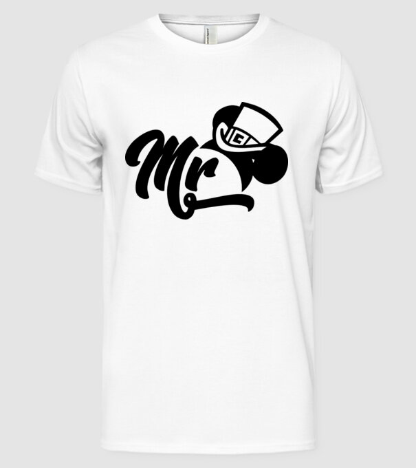Mr Mouse model alb pe tricou
