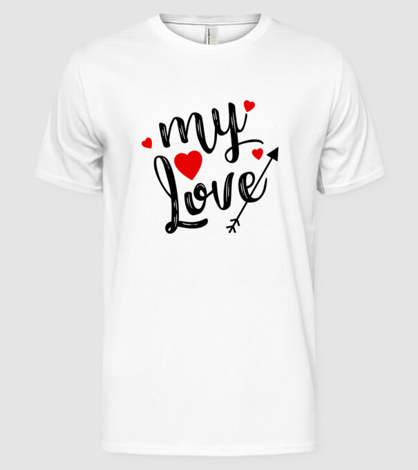 My love model alb pe tricou
