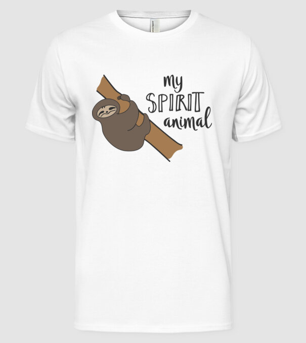 My spirit animal model alb pe tricou
