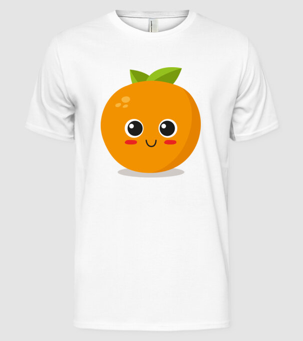 Portocală model alb pe tricou