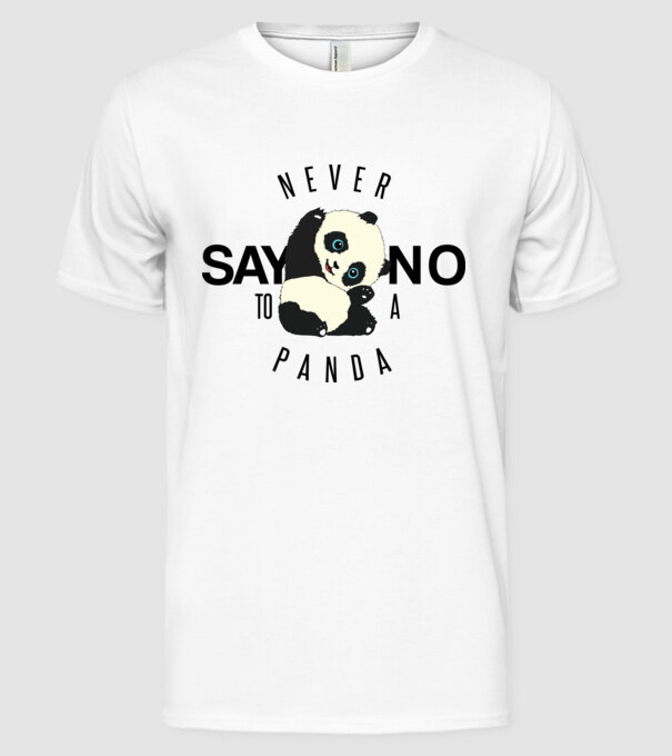 Never say no model alb pe tricou