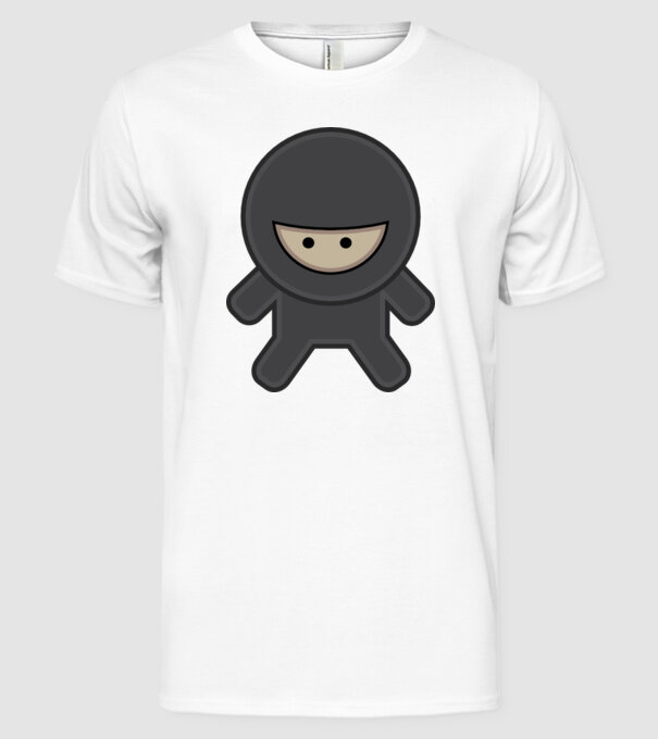 ninja model alb pe tricou