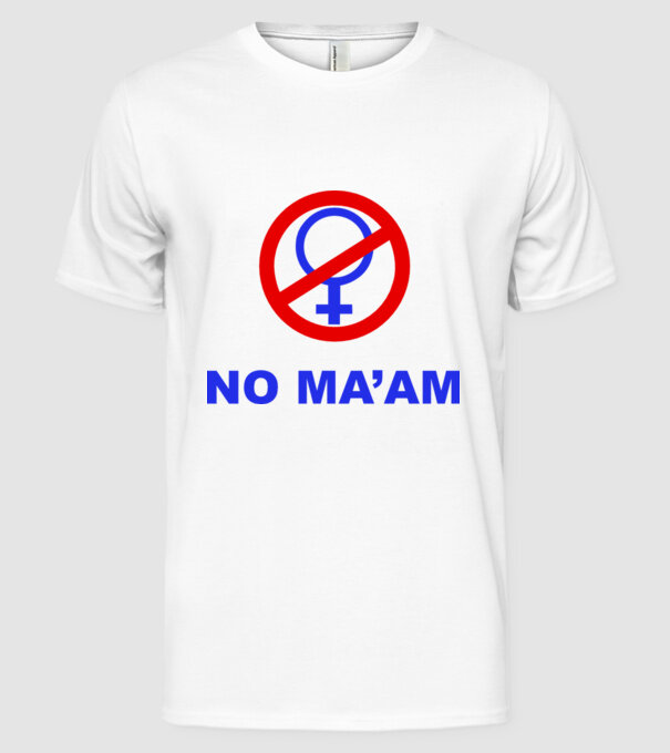 No maam eleje model alb pe tricou