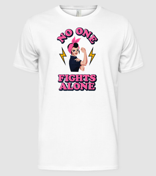 No one fights alone pinup model alb pe tricou