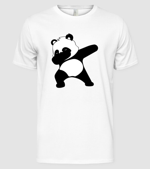 Panda DAB model alb pe tricou