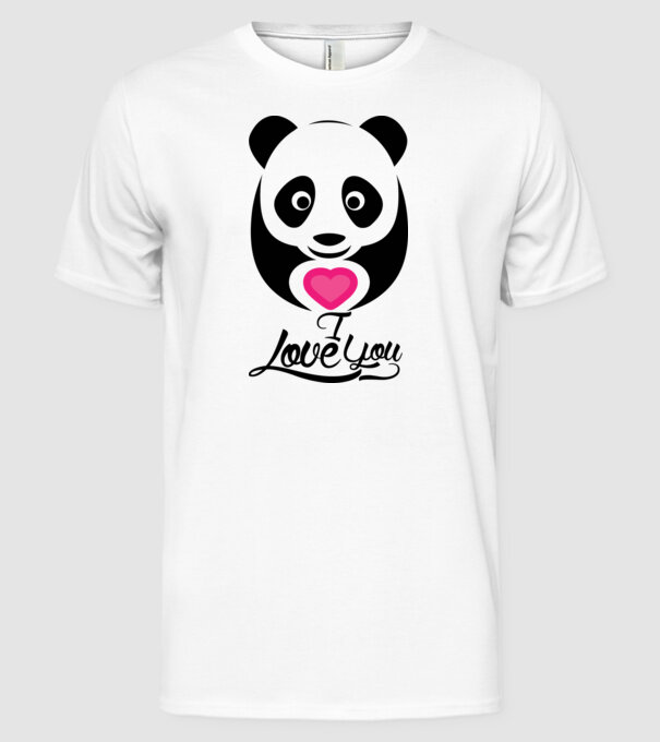 PandaHeart model alb pe tricou