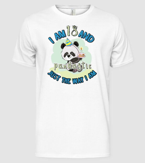 PANDASTIC 18 model alb pe tricou
