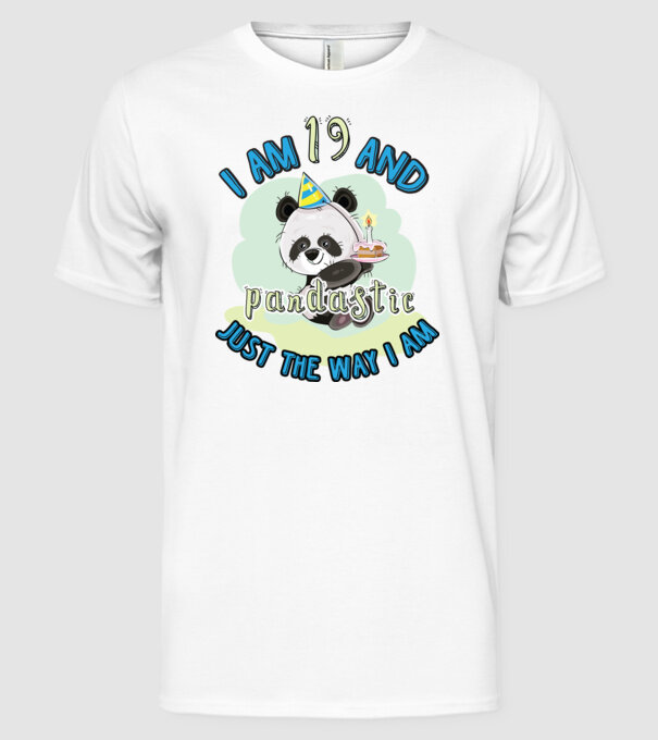 PANDASTIC 19 model alb pe tricou